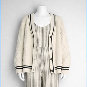 Taylor Swift Cream and Black Cardigan Sweater
